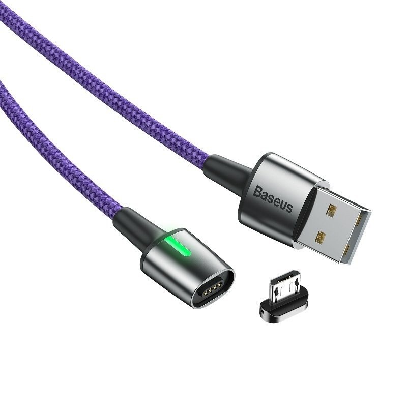 Cablu Incarcare Telefon Baseus, Zinc, Magnetic, USB To Micro USB, 2.4 A, 1 m, Mov